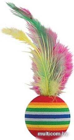 Игрушка для кошек Triol Мяч с пером NT573 d 3,5 см 120 штук
