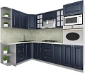Готовая кухня Интерлиния Мила Шато 1.68x2.4 ВТ левая (индиго/индиго/опал светлый)