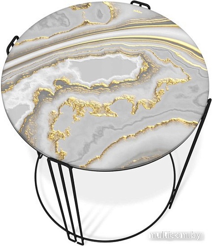 Журнальный столик Sheffilton SHT-CT53 (золотистый пепел/черный муар)