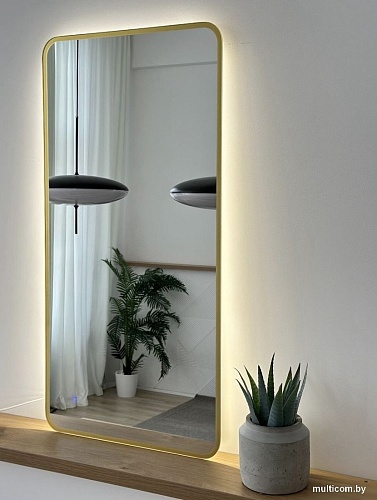 Зеркало с подсветкой eMZe Smartphone 45x77 LED.UV.SMART.45.77.AUR (золото с УФ-окантовкой и подсветкой)