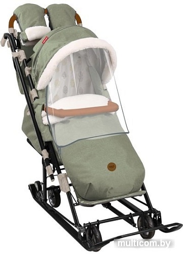 Санки-коляска Nika НД7-8К/4 (оливковый)