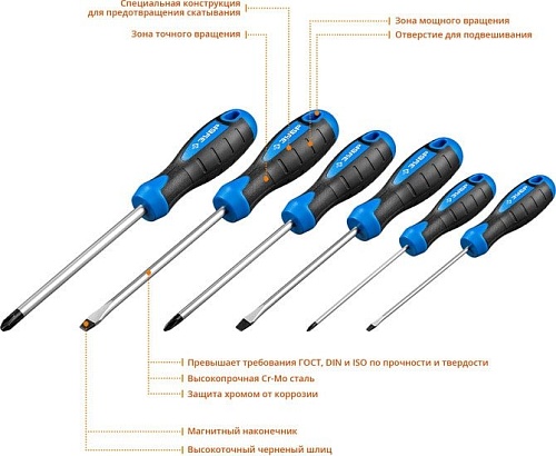Набор отверток Зубр 25239 (6 предметов)