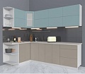 Готовая кухня Интерлиния Мила Матте 1.5x2.5 А правая (океан-луна-травертин серый)