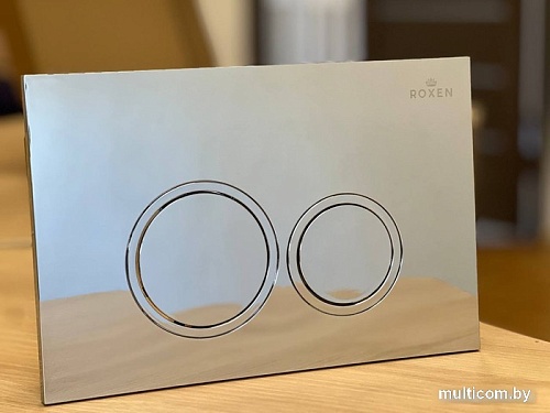 Унитаз подвесной Roxen Boro One Rimless 6 в 1 StounFix Slim 518414 (кнопка: хром)