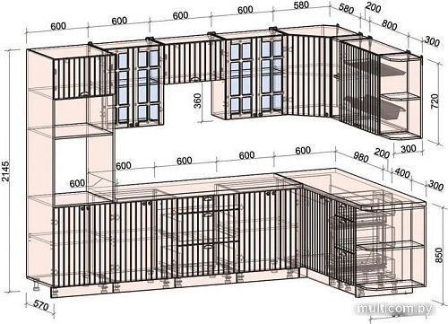 Интерлиния Берес 1.88x3.0 ВТ правая (дуб английский/бискайская сосна)