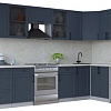 Готовая кухня Интерлиния Тренд 1.5x3.2 правая (индиго/индиго/опал светлый)