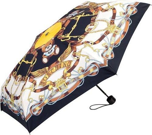 Зонт Moschino 8044-superminiA Belts Bear Black Multi