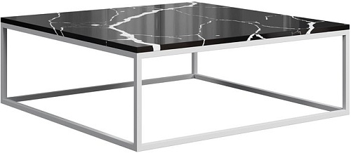 Журнальный столик LoftyHome Годмар Квадро 1627723 (мрамор блэк/белый)