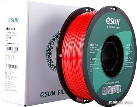 eSUN eSilk PLA 1.75 мм 1000 г (красный)