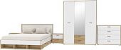 Комплект мебели для спальни Интерлиния Scandi-3 (дуб золотой/белый платинум)