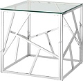 Журнальный столик Stool Group Арт Деко 55x55 EET-015 (прозрачное стекло/сталь серебристый)