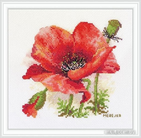 Набор для вышивания Merejka Красный мак K-187