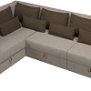 Угловой диван Лига диванов Майами Long 92 левый (рогожка бежевый/подушки коричневые)