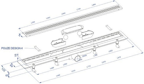 Трап/канал Plast Brno Design SZA3850