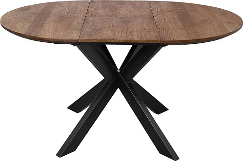 Кухонный стол ОКА Раунд 100-140x75 (дуб мореный/черный)