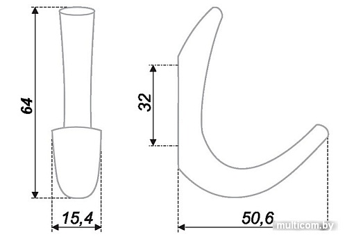 Крючок для одежды Boyard K0660 K206SC.10