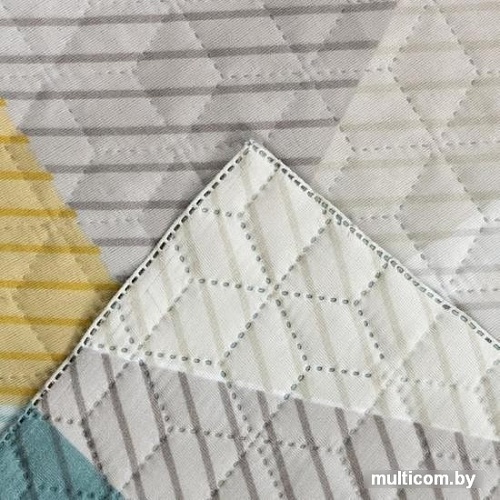 Покрывало Экономь и Я Ромбы 5457632 200x210 (желтый/мятный)