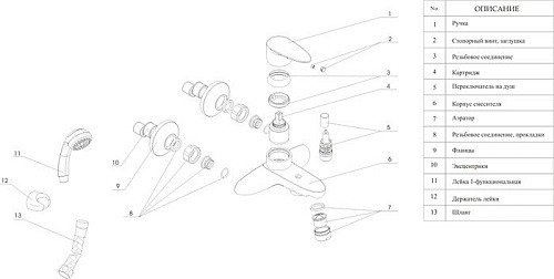 Смеситель Wasserkraft Leine 3501