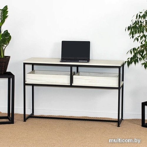 Консольный стол Millwood Пекин 1 120x40 (дуб белый craft/черный)