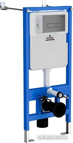 Унитаз подвесной Roxen Porto One Rimless 6 в 1 StounFix Slim 607036 (кнопка: матовая)