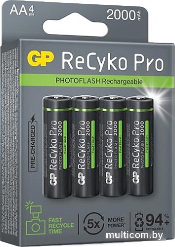 Аккумулятор GP ReCyko Pro AA 2000mAh 4 шт.