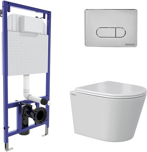 Унитаз подвесной Berges Wasserhaus Vita Rimless 043375 (с сиденьем)