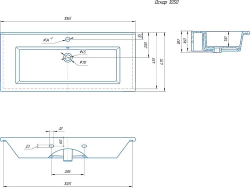 Умывальник Kirovit Оскар 105