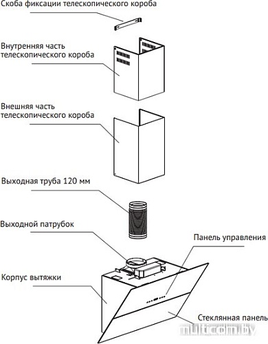 Кухонная вытяжка Korting KHC91090GW