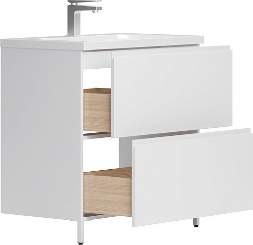 Belux Тумба под умывальник Минск Н 80-02 (1, белый глянцевый)