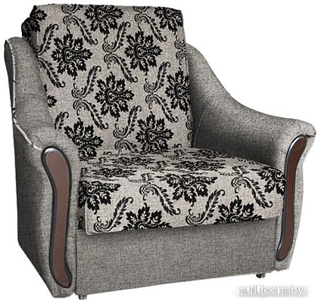 Кресло-кровать Асмана Виктория механизм аккордеон (рогожка вензель коричневый/рогожка бежевый)