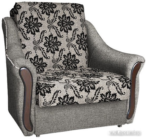 Кресло-кровать Асмана Виктория механизм аккордеон (рогожка вензель коричневый/рогожка бежевый)