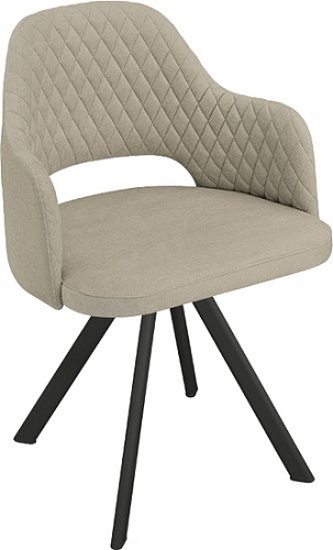 Стул с подлокотниками Трия Калипсо К2 (черный муар/микровелюр Jercy Cream)