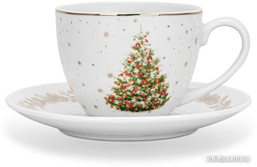 Чашка с блюдцем Fissman Christmas 14021