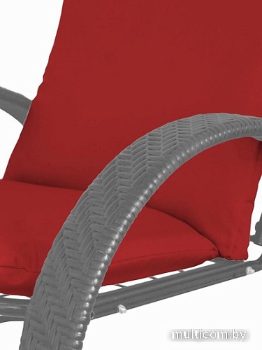 Кресло M-Group Фасоль 12370306 (серый ротанг/красная подушка)