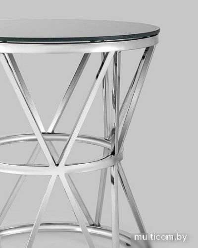 Журнальный столик Stool Group Вива 50x50 EET-080 (стекло черное/сталь серебристый)