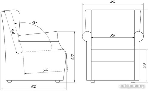 Интерьерное кресло Лама-мебель Верона (Nevada Wine)