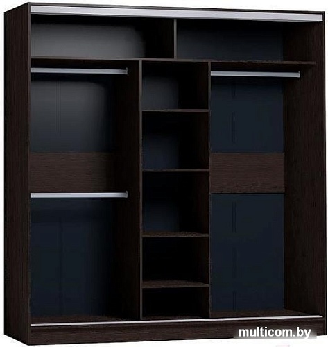 Шкаф-купе Глазов Strike 2000 ЛДСП с зеркалом (венге)