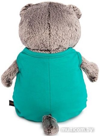 Мягкая игрушка Basik & Co Басик в изумрудном комбинезоне с кактусом (19 см)