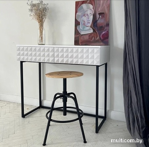 Консольный стол Shtabe Simple 7011 эко (травертин/белый/черный)