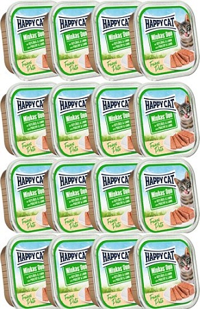 Пресервы Happy Cat Minkas Duo Паштет из птицы и ягненка 16х100 г