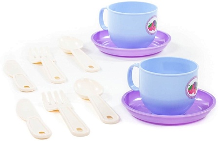 Набор игрушечной посуды Полесье Минутка на 2 персоны 80233 (10эл)