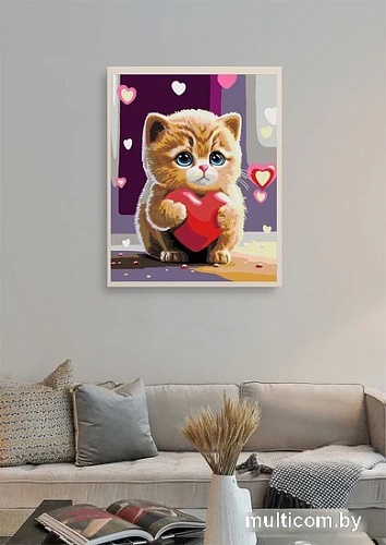 Картина по номерам PaintLine Котенок с сердечком 2037650518683