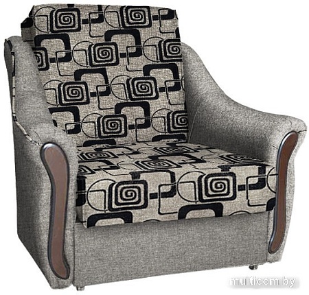 Кресло-кровать Асмана Виктория механизм аккордеон (рогожка кубики коричневые/рогожка бежевый)