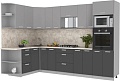 Готовая кухня Интерлиния Мила Лайт 1.68x3.0 левая (серебристый/антрацит/малага)