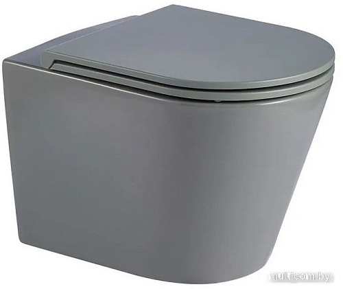 Унитаз подвесной WeltWasser Amberg 350 ST + Salzbach 043 MT-GR + Amberg RD-MT CR (серый матовый)
