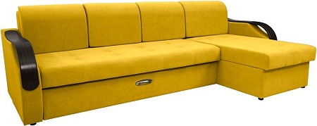 Сириус Лидер-6 с оттоманкой НПБ 300x165 (Eva 18 велюр желтый)