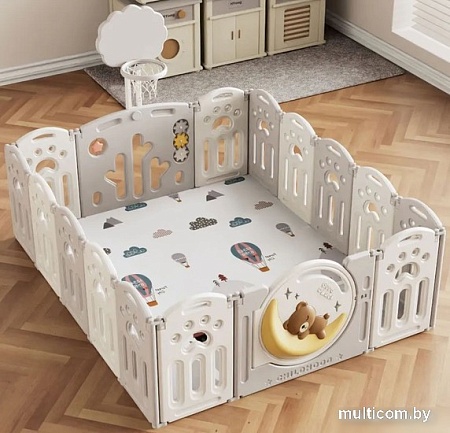 Игровой манеж UNIX kids DeLuxe Grey 150x200