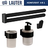 Набор аксессуаров для ванной Lauter 21TS3019 + 21TS3021 + 21TS3011 + 21TS3003 (Matt Black, 4 предмета)