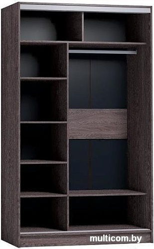 Шкаф-купе Глазов Strike 1200 ЛДСП с зеркалом (ясень анкор темный)