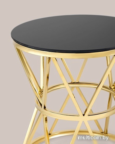 Журнальный столик Stool Group Вива 50x50 EET-080-TG (стекло черное/сталь золото)